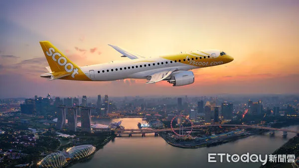 ▲酷航的新型巴西航空工業公司(Embraer)E190-E2客機。（圖／酷航）