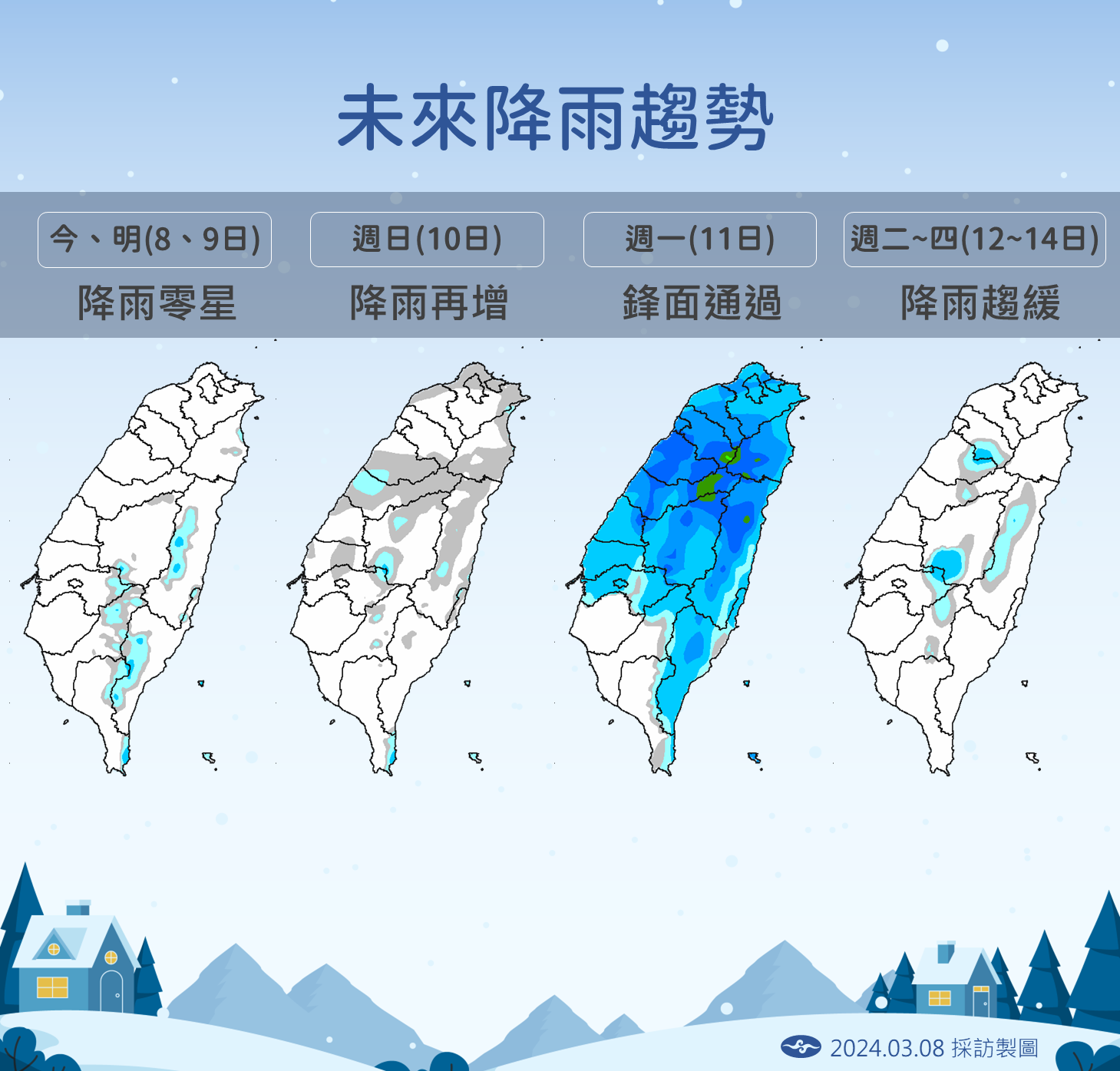 ▲▼未來天氣趨勢。（圖／氣象署）