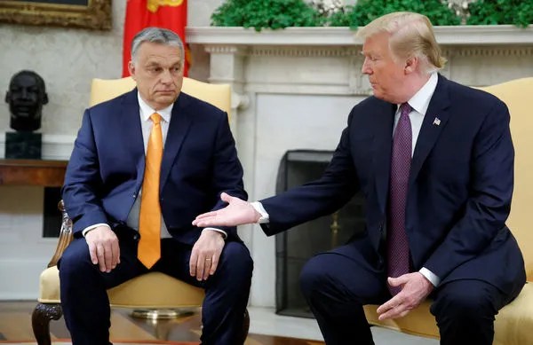 ▲▼匈牙利總理奧班（Viktor Orban）8日訪問佛州，與美國前總統川普（Donald Trump）會面。（圖／路透）
