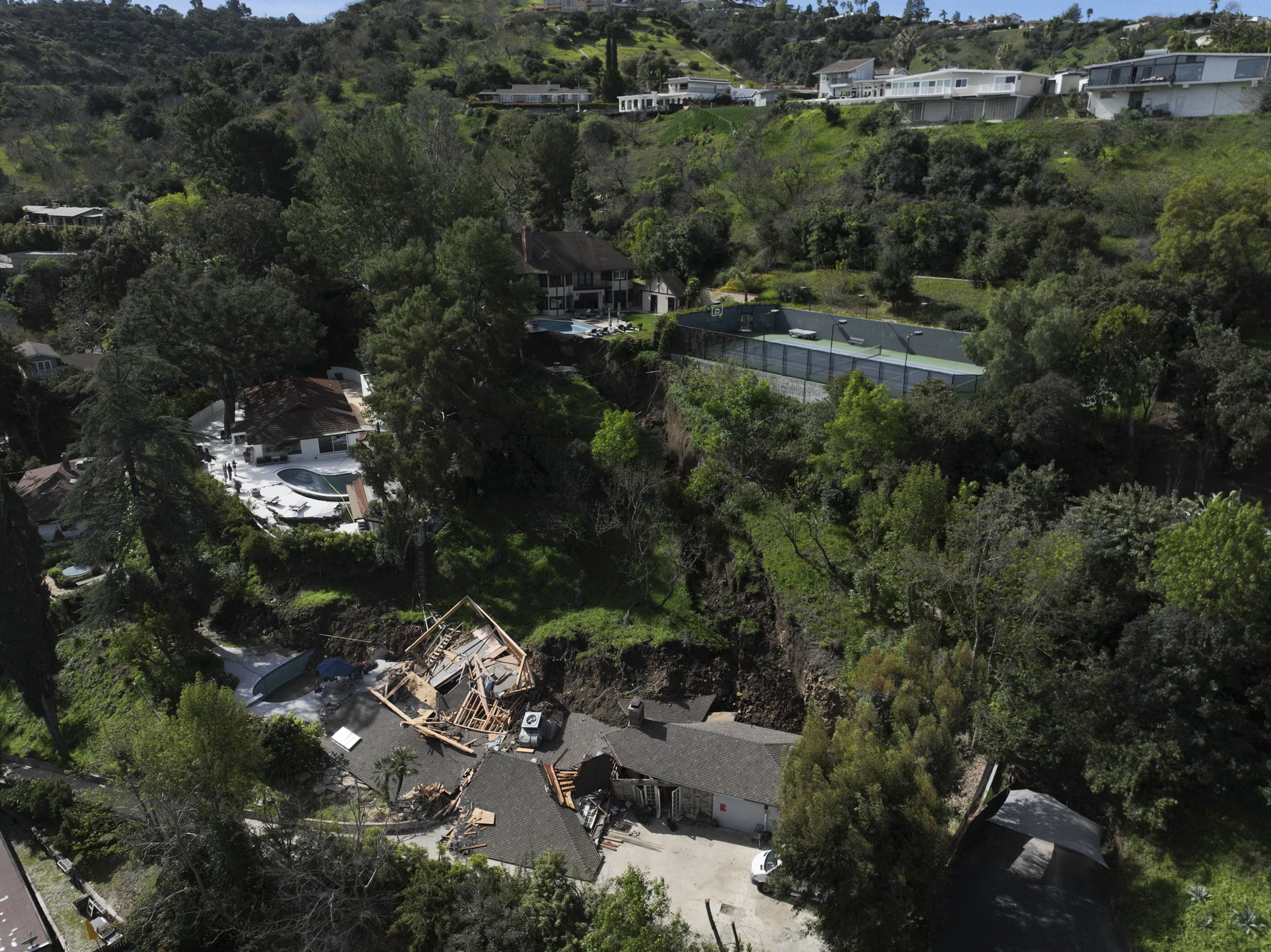 [新聞] 泳池懸在邊上！洛杉磯高檔住宅區土石流　