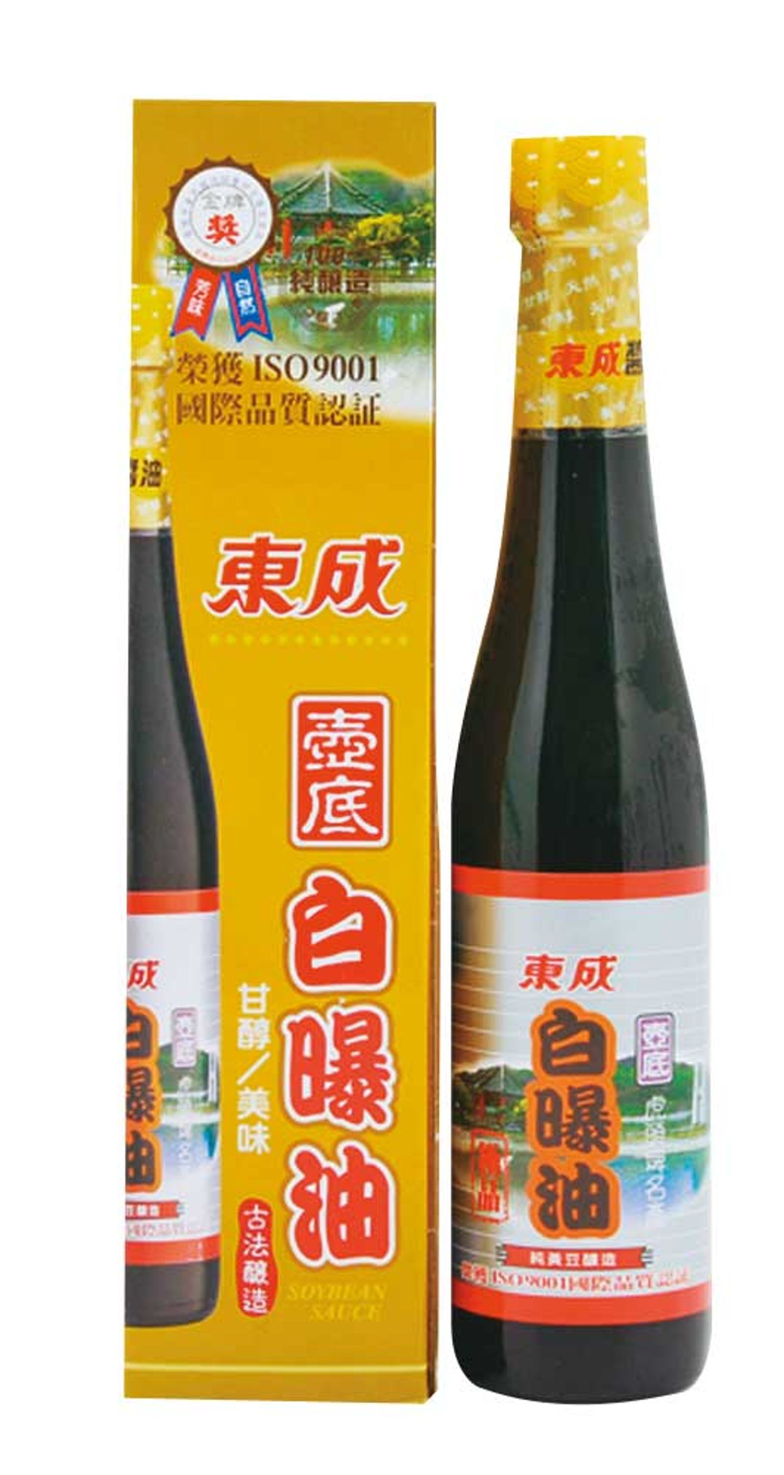 東成醬油包裝標榜「古法釀造」，但現今已非自釀。（翻攝Yahoo購物官網）