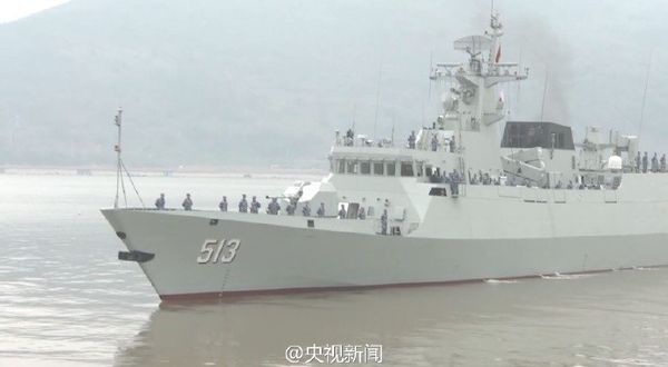 ▲解放軍海軍056A鄂州艦（舷號513）。（圖／翻攝央視）