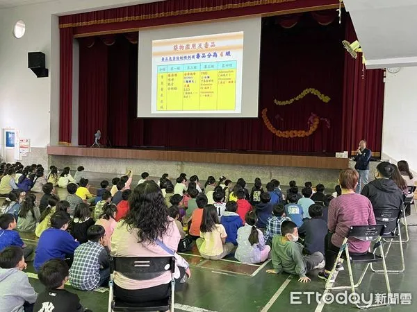 ▲少年隊進入台東寶桑國小宣導反毒識詐。（圖／記者楊漢聲翻攝）