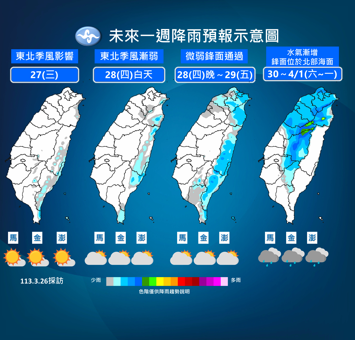 ▲▼天氣趨勢。（圖／氣象署）