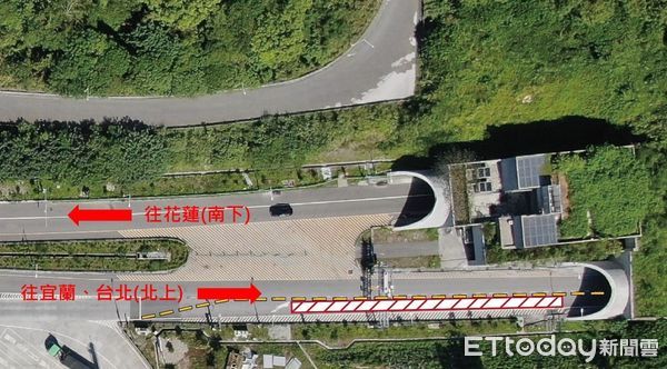 ▲中仁隧道南下接續路基排水工程，4 ／8起採24小時全時段封閉管制。（圖／公路局提供，下同）