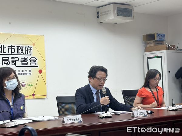 台北市衛生局說明寶林茶室中毒案件。（圖／記者趙于婷攝）