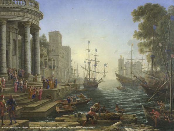 ▲▼克勞德（160405-1682）作品〈聖吳甦樂登船的海港〉。（圖／英國國家藝廊）