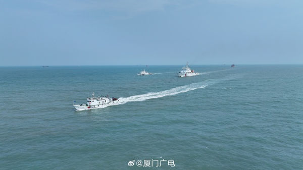 ▲大陸海事部門三艘艦艇進行台海西側聯合巡航。（圖／CFP）
