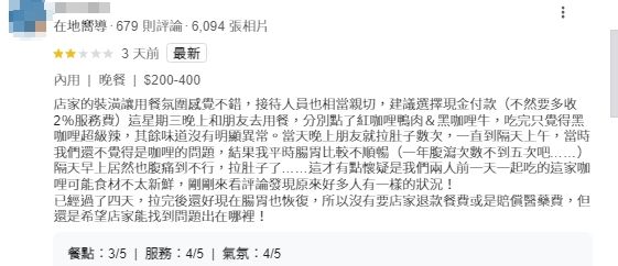 ▲▼竹北「舒肥咖哩」爆腹瀉　評論一排抱馬桶！衛生局化驗檢體。（圖／翻攝網路）