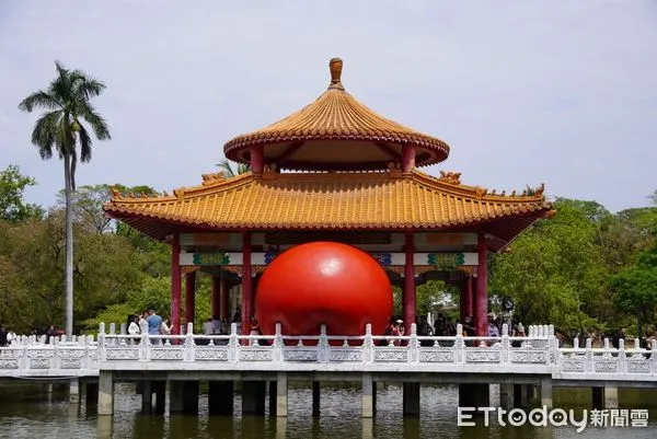 ▲紅球計畫31日現身地點，台南公園念慈亭。（圖／記者林東良翻攝，下同）