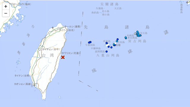 ▲▼台灣規模7.2強震，日本氣象廳發布的地震圖。（圖／翻攝日本氣象廳）