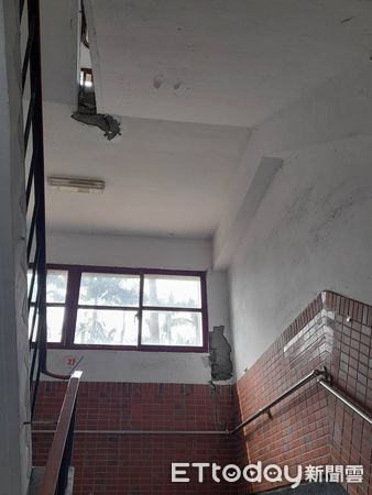 ▲景美女中校舍受損。（圖／北市教育局提供）