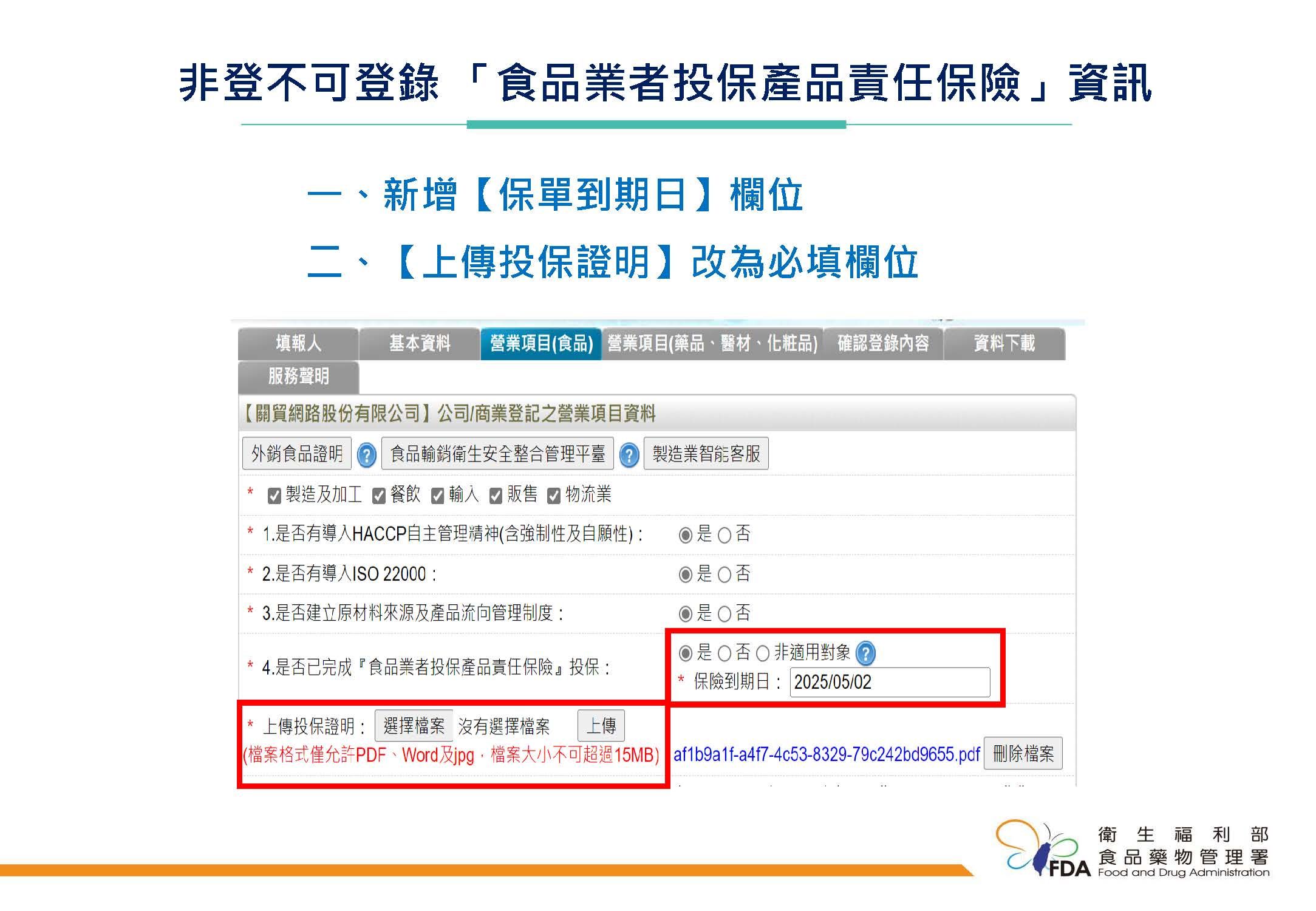 食藥署非登不可強制登入產品責任險。（圖／食藥署提供）