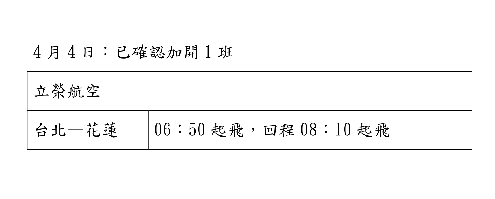 ▲▼今明兩天往返花蓮加班機資訊，協助清明疏運。（圖／民航局）