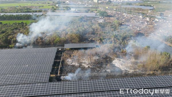 ▲屏縣消防局首出動無人機科技監控公墓雜草火警             。（圖／記者陳崑福翻攝）