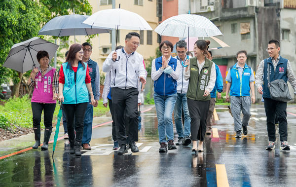 ▲桃園區龍泉五街延伸大慶街道路完工