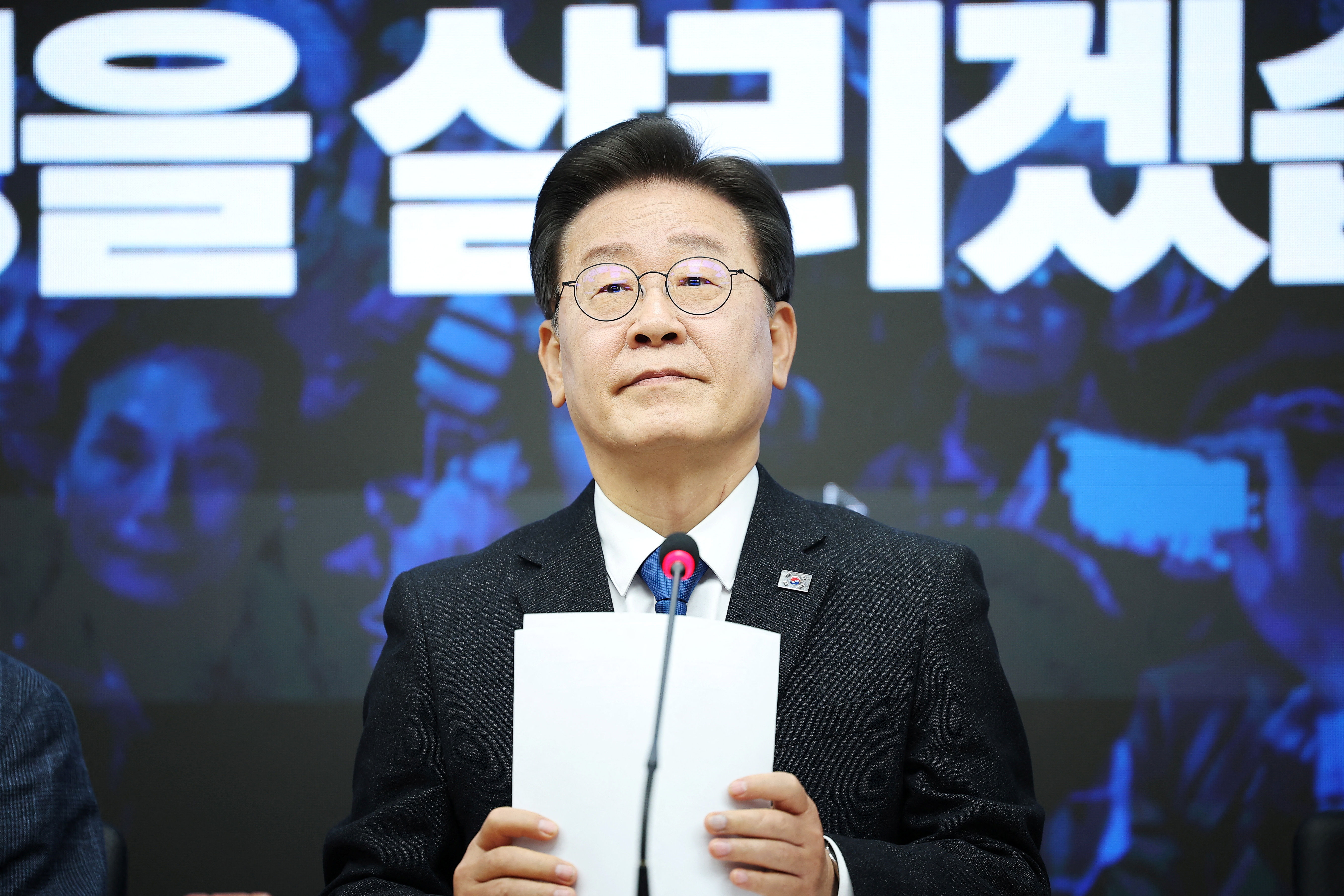 ▲▼南韓共同民主黨在國會議員選舉取得過半的175席，黨代表李在明可望加深對黨的影響力。（圖／路透）