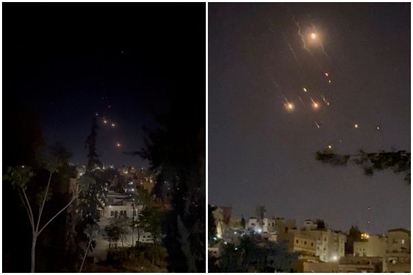 ▲▼伊朗13日空襲以色列，約旦首都安曼上空也出現閃光物體。（圖／路透）