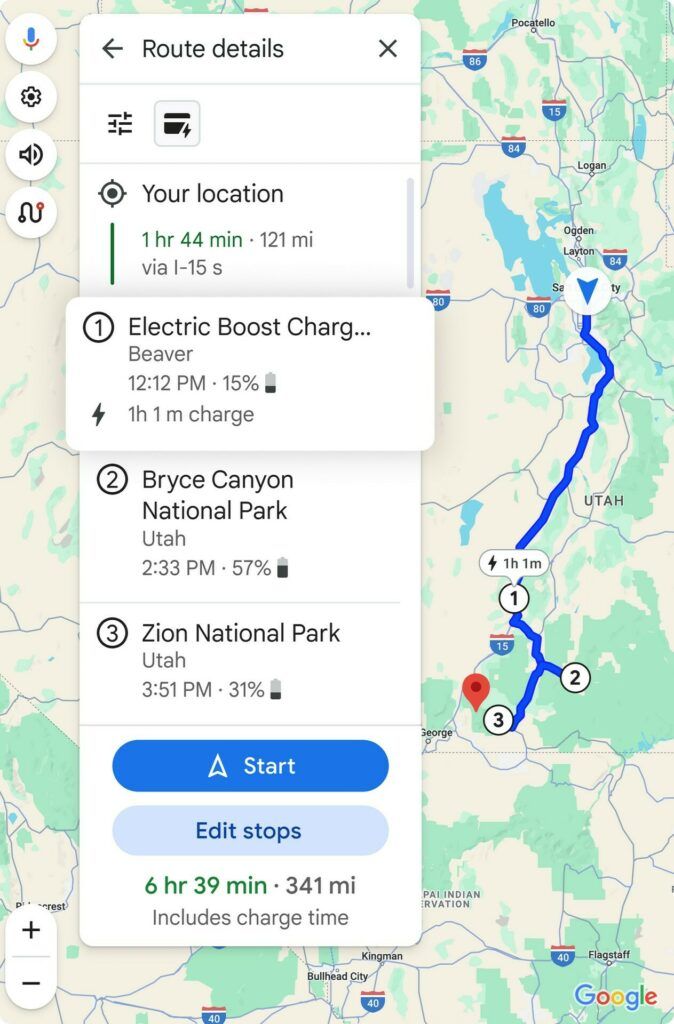 ▲Google Maps更新優化電動車資訊 。（圖／翻攝自Google）