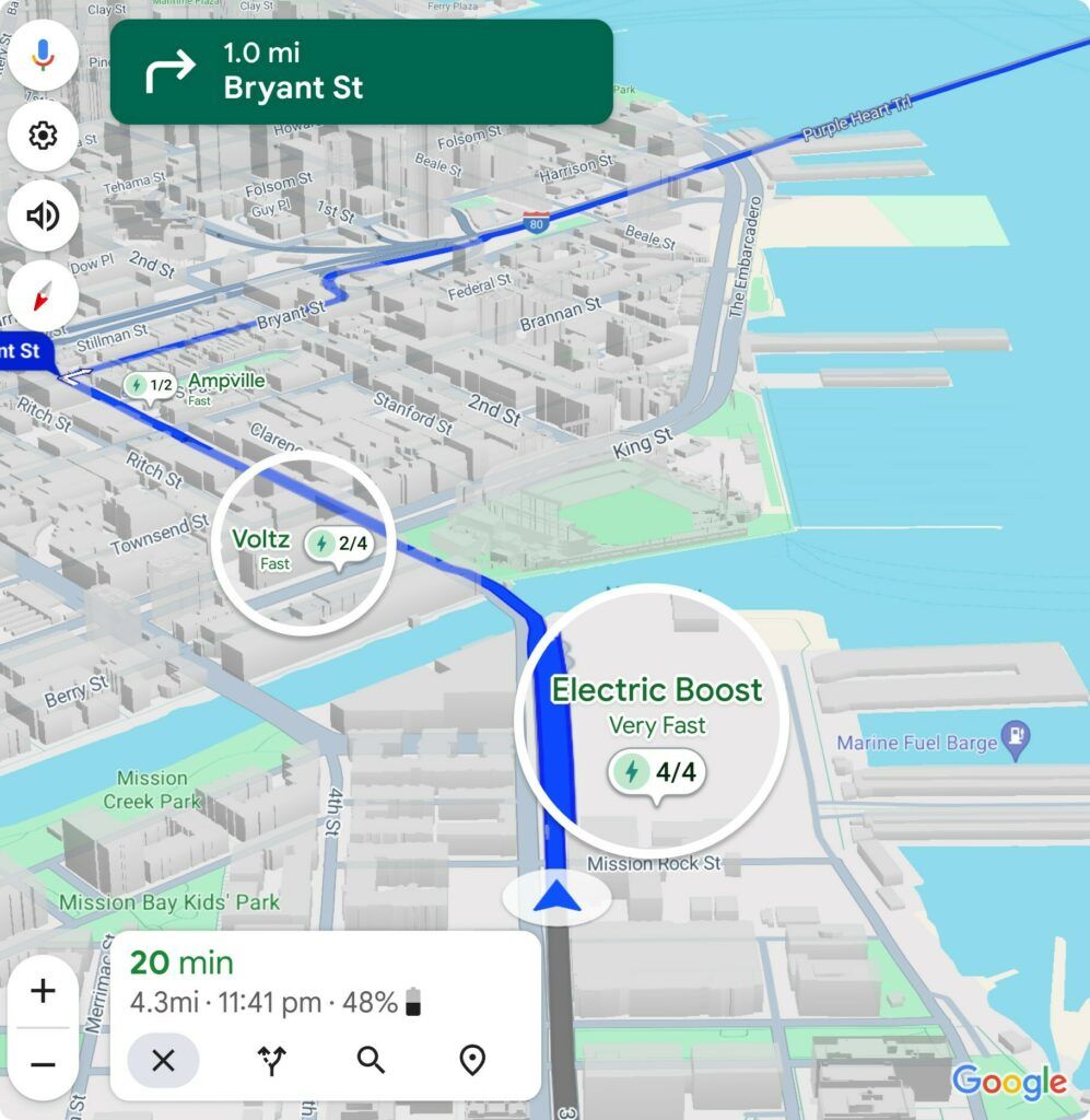 ▲Google Maps更新優化電動車資訊 。（圖／翻攝自Google）