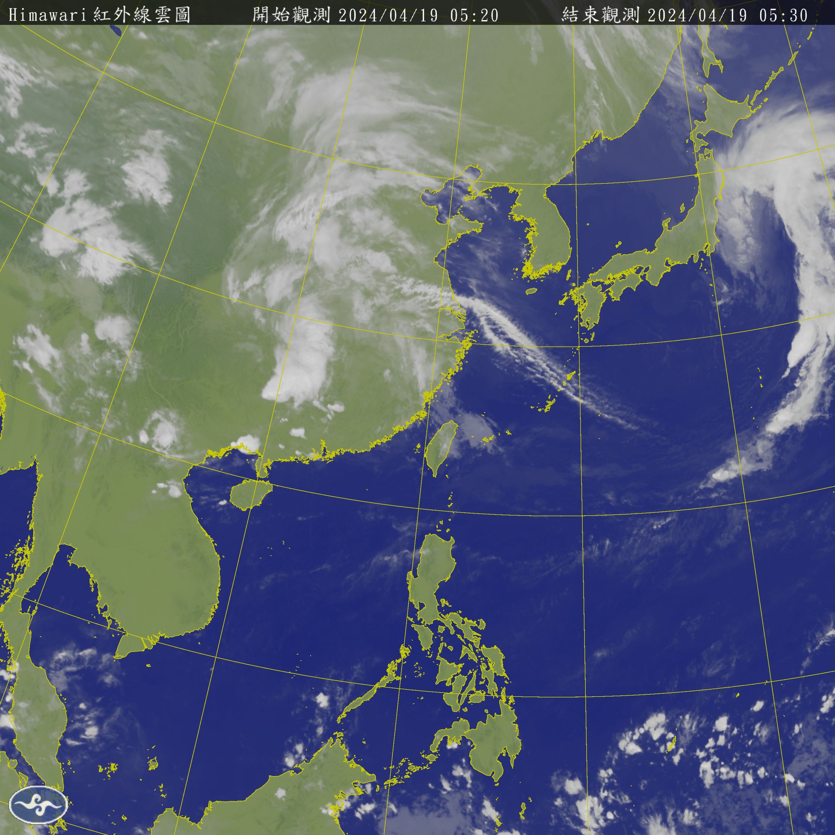 ▲▼衛星雲圖。（圖／翻攝中央氣象署）