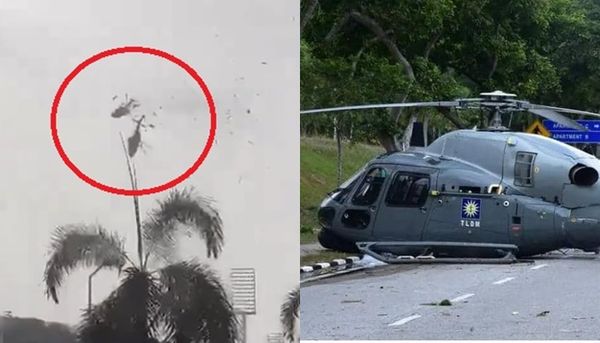 ▲▼馬來西亞海軍直升機墜毀。（圖／翻攝自YouTube）