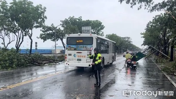 ▲▼高雄狂風暴雨釀災！整排路樹倒塌、燈桿斷裂　民眾哀嚎：像颱風天。（圖／記者賴文萱翻攝）