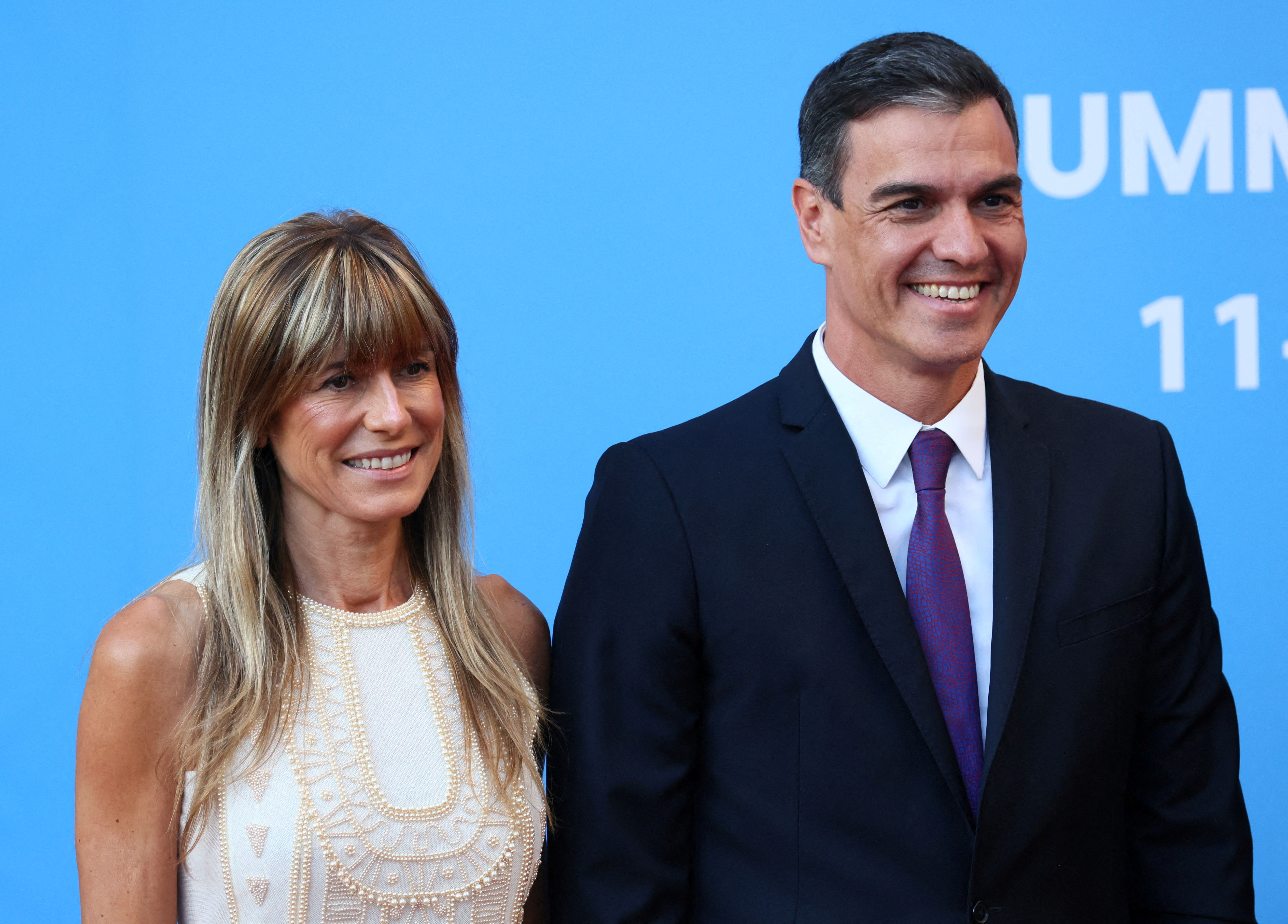 ▲西班牙總理桑傑士（Pedro Sanchez）與夫人戈梅茲（Begona Gomez）。（圖／路透）