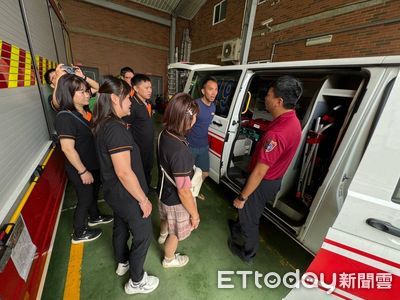 竹縣竹東義消救護分隊參訪南消　救護技術相交流　