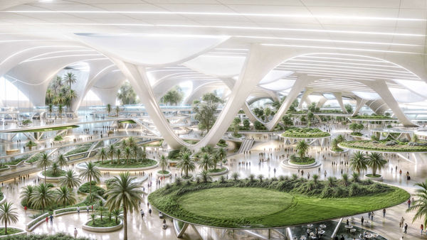 ▲▼杜拜投入近350億美元（約台幣1.14兆元）於阿勒馬克圖姆國際機場興建全新航廈。（圖／達志影像／美聯社）