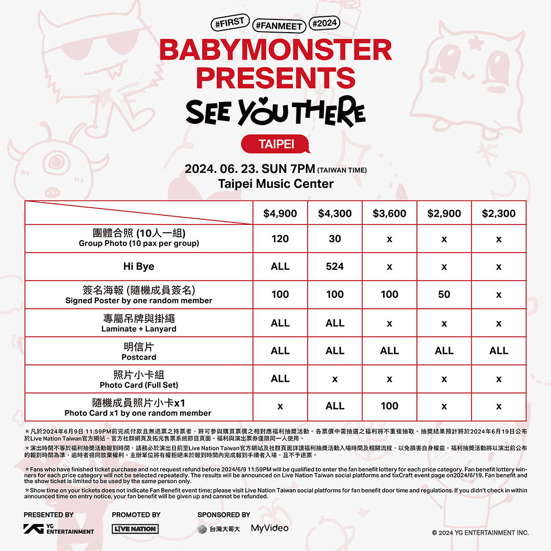 ▲▼ BABYMONSTER。（圖／翻攝自FACEBOOK／Live Nation Taiwan 理想國）