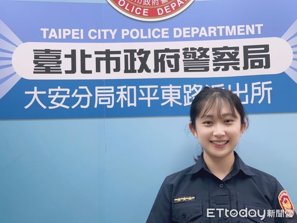 ▲和平東路派出所正妹警陳又瑄細心發現詐團車手、監控交款過程逮捕2人。（圖／記者張君豪翻攝）