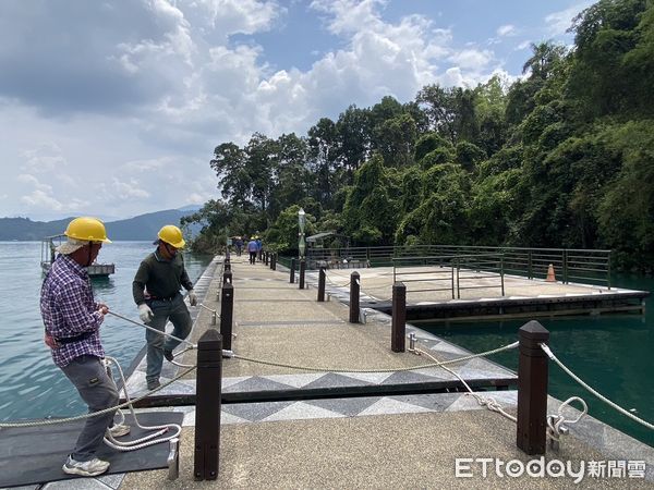 ▲日月潭水庫水位回升，各公有碼頭浮排設施即起恢復正常使用。（圖／日月潭國家風景區管理處提供）