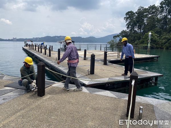 ▲日月潭水庫水位回升，各公有碼頭浮排設施即起恢復正常使用。（圖／日月潭國家風景區管理處提供，下同）