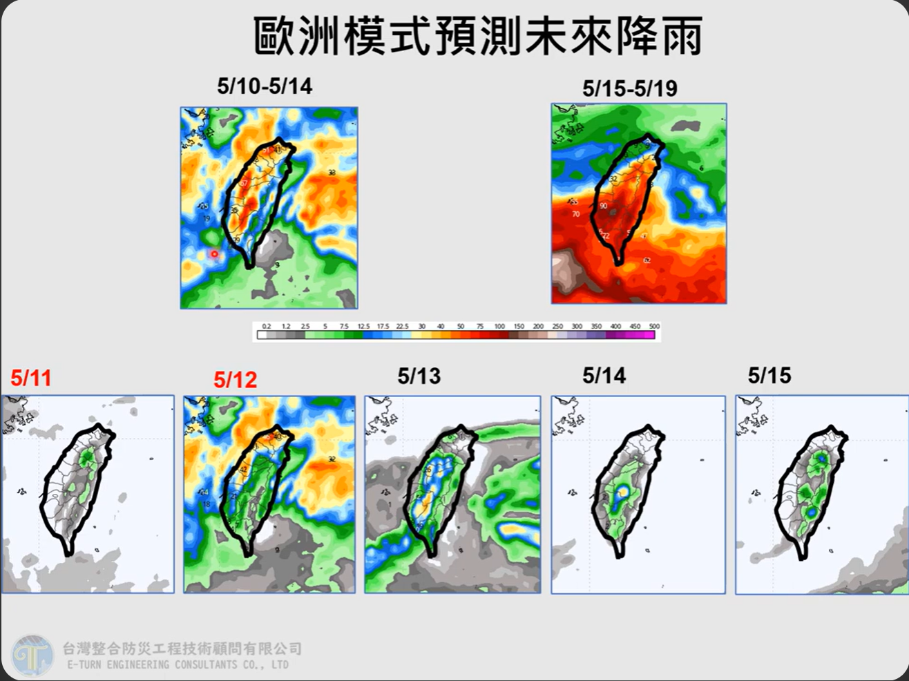 ▲▼歐洲模式預測未來降雨趨勢。（圖／賈新興臉書）