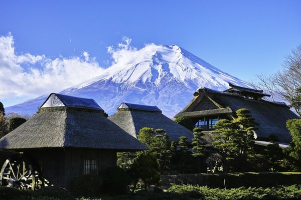 ▲▼忍野八海與富士山。（圖／取自免費圖庫pixabay）