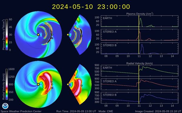 ▲▼氣象署發布「地球磁暴」預警，持續影響約24小時，最大規模可能短暫達到強烈磁暴等級。（圖／報天文臉書，圖片來源為Solar and Heliospheric Observatory(SOHO)）。