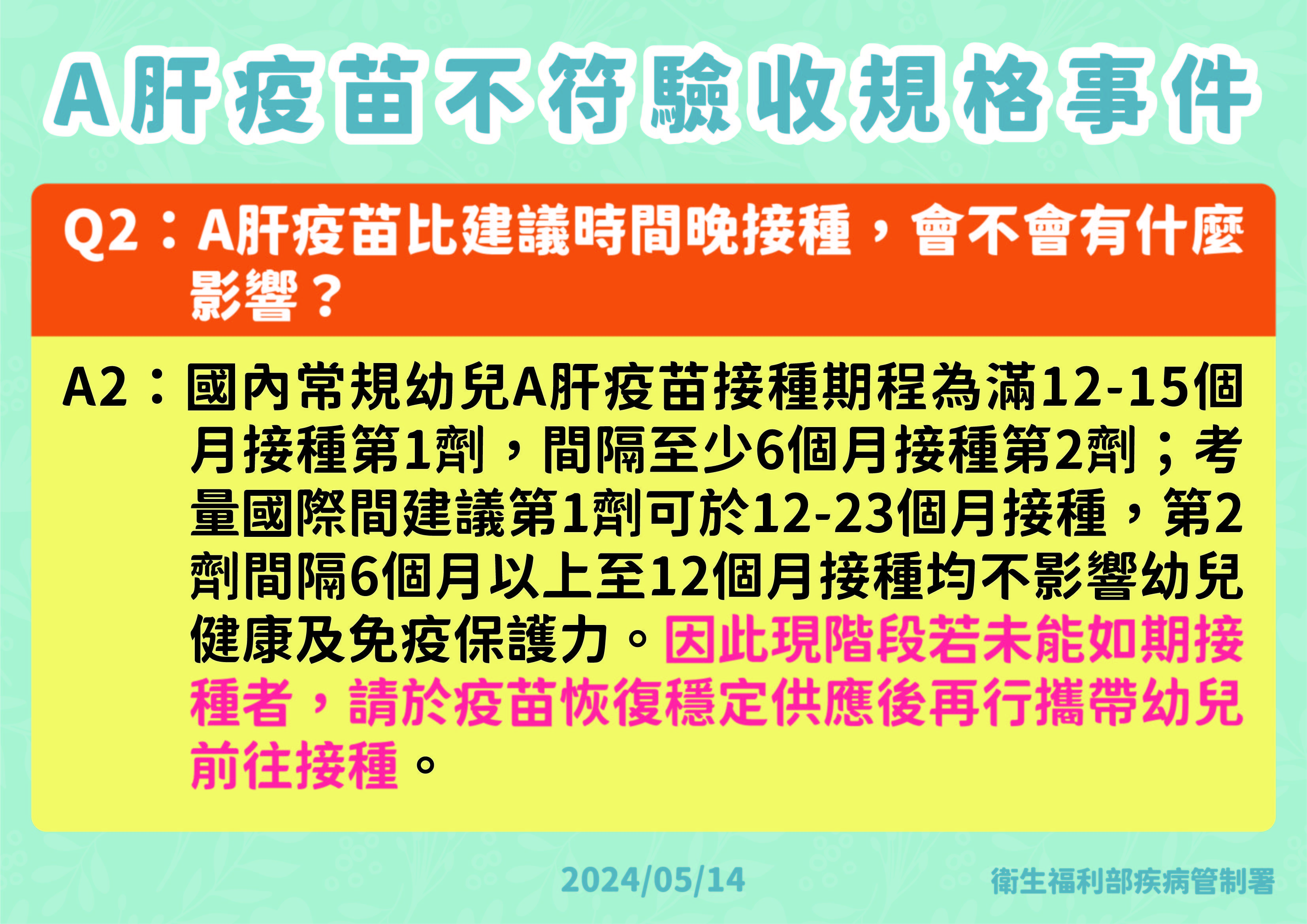 ▲▼疾管署5/14記者會，說明A肝疫苗不符驗收規格一事。（圖／疾管署提供） 