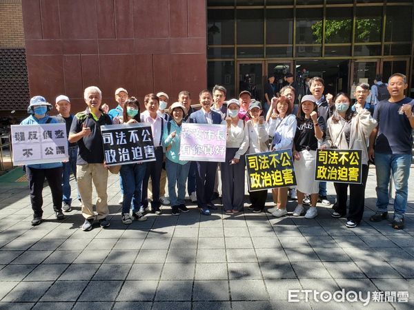 ▲新竹市議員、里長北上聲援高虹安，陳啟源籲司法審判不要被政治力牽動。（圖／記者陳弘修翻攝）