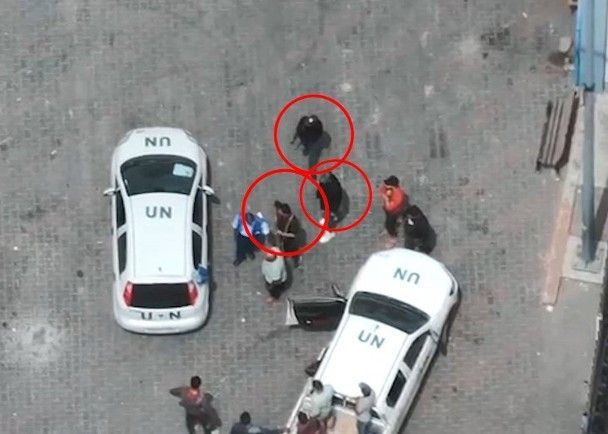 ▲以色列發現聯合國設施與車輛附近有哈瑪斯成員的蹤跡。（圖／翻攝自X）