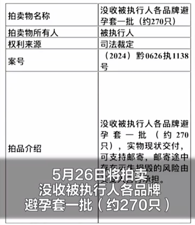 ▲▼法拍270個保險套。（圖／翻攝自微博）