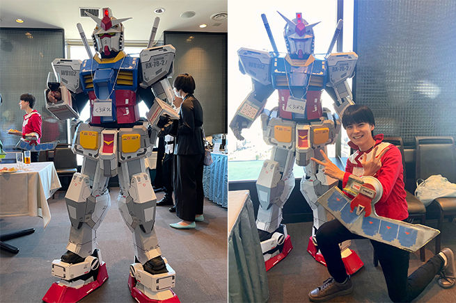 ▲▼穿鋼彈出席婚禮。（圖／翻攝X／@zgokzogok）