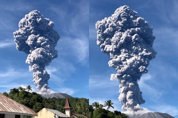 ▲▼印尼伊布火山噴發。（圖／路透）