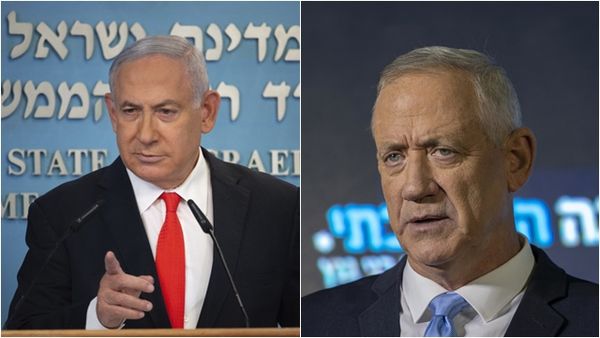 ▲▼以色列總理納坦雅胡（Benjamin Netanyahu）、以色列戰時內閣部長甘茨（Benny Gantz）。（圖／達志影像／美聯社）