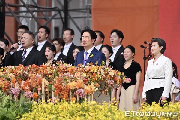▲ 520總統就職典禮,總統賴清德與副總統蕭美琴齊唱國歌。（圖／記者李毓康攝）