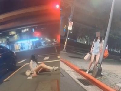 香港母女來台玩「北市路口被車撞飛」重摔　她怕到抱路燈狂尖叫