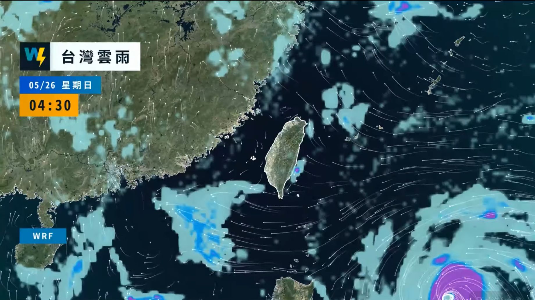 ▲▼鋒面仍在台灣附近，各地有短暫陣雨或雷雨。（圖／天氣風險公司）