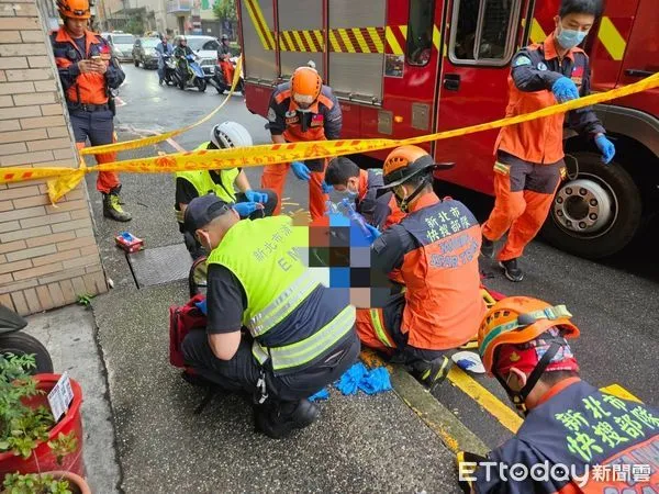 ▲▼汐止今早傳出1女墜樓。（圖／記者張君豪翻攝）