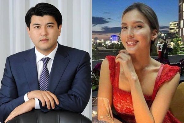 ▲▼哈薩克前經濟部長比辛巴耶夫（左）將妻子努科諾娃（右）活活打死。（組圖／翻攝自X）