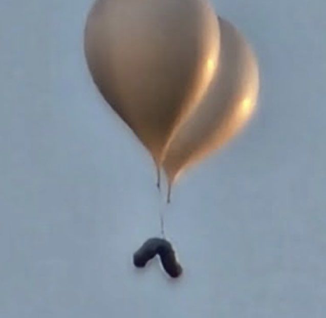 ▲▼南韓京畿道坡州市居民29日一早發現北韓的空飄氣球。（圖／翻攝自X）